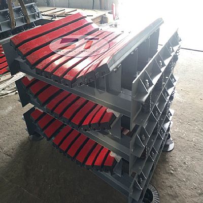 礦用輸送機(jī)落料點(diǎn)減震緩沖床,更易安裝分體式緩沖床